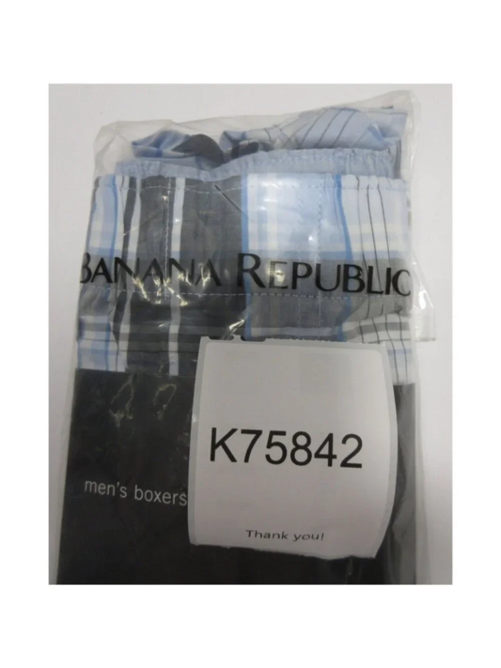 Banana Republic Underwear XXL Boxer Shorts Plaid Cotton Deadstock NEW